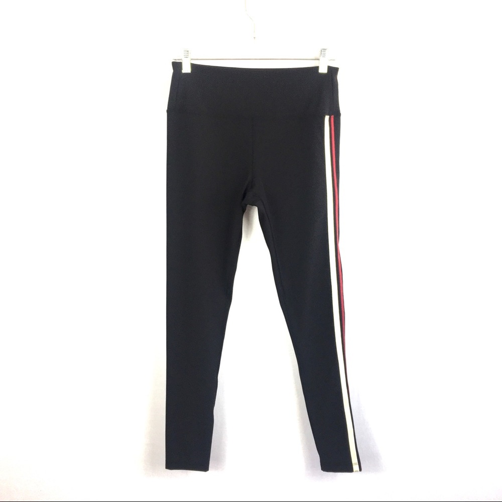 FREE PEOPLE MOVEMENT Black Striped Straight Leg Leggings